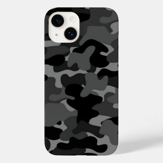 Grau-Schwarz-Camouflage Case-Mate iPhone Hülle (Rückseite)