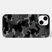 Grau-Schwarz-Camouflage Case-Mate iPhone Hülle (Rückseite (Horizontal))