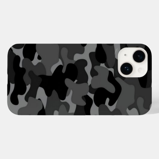 Grau-Schwarz-Camouflage Case-Mate iPhone Hülle (Rückseite (Horizontal))