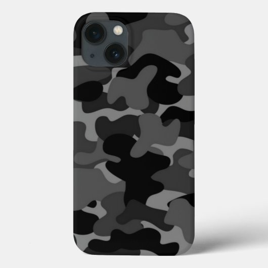 Grau-Schwarz-Camouflage Case-Mate iPhone Hülle (Rückseite)