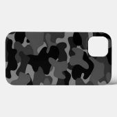 Grau-Schwarz-Camouflage Case-Mate iPhone Hülle (Rückseite (Horizontal))