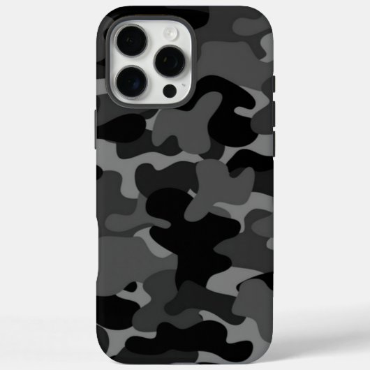 Grau-Schwarz-Camouflage Case-Mate iPhone Hülle (Rückseite)