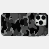 Grau-Schwarz-Camouflage Case-Mate iPhone Hülle (Rückseite (Horizontal))