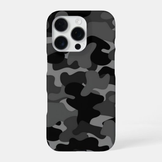 Grau-Schwarz-Camouflage iPhone Hülle (Rückseite)
