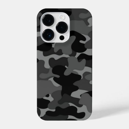 Grau-Schwarz-Camouflage iPhone Hülle (Rückseite)