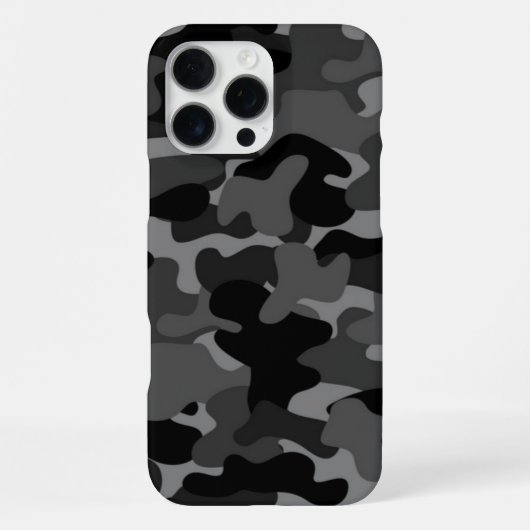 Grau-Schwarz-Camouflage iPhone Hülle (Rückseite)
