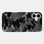 Grau-Schwarz-Camouflage iPhone Hülle (Rückseite (Horizontal))
