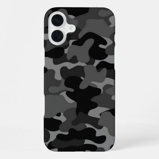 Grau-Schwarz-Camouflage iPhone Hülle (Rückseite)