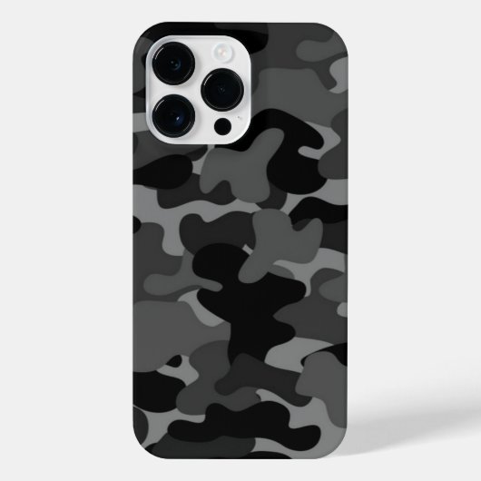 Grau-Schwarz-Camouflage iPhone Hülle (Rückseite)
