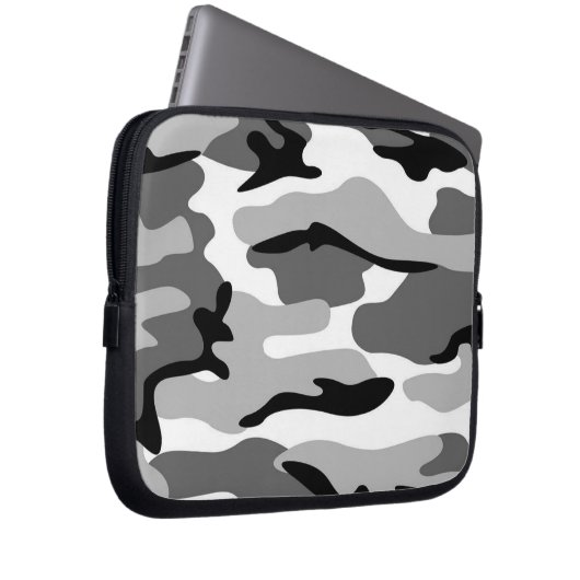Grau & Schwarz Camouflage Laptop-Sieb Laptopschutzhülle (Vorne Rechts)