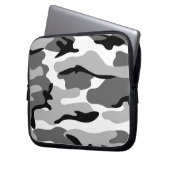Grau & Schwarz Camouflage Laptop-Sieb Laptopschutzhülle (Vorderseite Links)