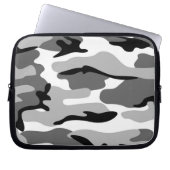 Grau & Schwarz Camouflage Laptop-Sieb Laptopschutzhülle (Vorderseite)