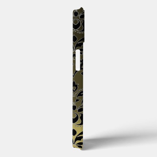 GRAU SCHWARZ DAMASK GEMSTONE MONOGRAMM Case-Mate iPhone HÜLLE (Rückseite / Rechts)