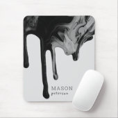 Grau schwarz Dripping Paint Liquid Marmor Nahtlos Mousepad (Mit Mouse)