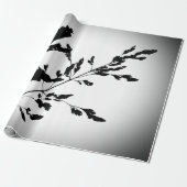 grau, schwarz, floral, Design, abstrakt, Blume, Ku Geschenkpapier (Ungerollt)