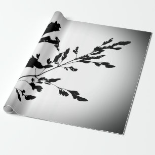 grau, schwarz, floral, Design, abstrakt, Blume, Ku Geschenkpapier