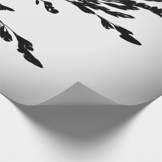 grau, schwarz, floral, Design, abstrakt, Blume, Ku Geschenkpapier (Ecke)