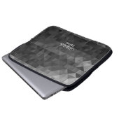 Grau-Schwarz Geometrisches Muster und Anpassungsmö Laptopschutzhülle (Vorne Knopf)