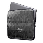 Grau-Schwarz Geometrisches Muster und Anpassungsmö Laptopschutzhülle (Vorderseite Links)