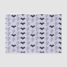 GRAU & SCHWARZ HALLOWEEN BATS & SPIDER WEBS SEIDENPAPIER