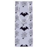 GRAU & SCHWARZ HALLOWEEN SPIDER WEBS BATTEN GESCHENKTÜTE FÜR WEINFLASCHEN (Rückseite)