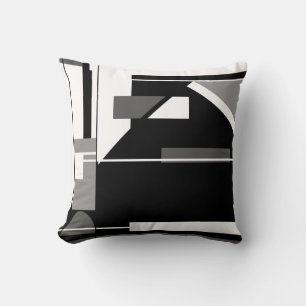 Grau Schwarz Holzkohle Weiß Nautischer Look Abstra Kissen