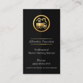 Grau-Schwarz-Layers Zuhause-Moving Visitenkarte (Vorderseite)