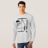 Grau Schwarz Modernste Bold Abstrakt T-Shirt (Vorne ganz)