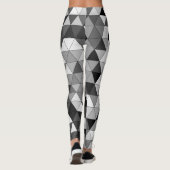 Grau-Schwarz-Neutral-Farbtrendy-Dreieck-Muster Leggings (Rückseite)