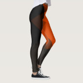 Grau-Schwarz-Orange Modern Geometric-Muster Leggings (Rechts)