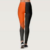 Grau-Schwarz-Orange Modern Geometric-Muster Leggings (Rückseite)