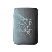 Grau-Schwarz-Rustikale Monogramm für Abstrakten Na Badematte (Vorderseite Vertikal)