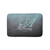 Grau-Schwarz-Rustikale Monogramm für Abstrakten Na Badematte (Vorderseite)