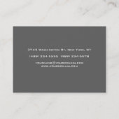 Grau Schwarz-Script Monogram Modern Visitenkarte (Rückseite)
