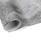 Grau Schwarz Silver Grafit Marmor Shiny Glam Geschenkpapier (Rolleneckpunkt)