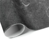 Grau Schwarz Silver Grafit Marmor Shiny Glam Geschenkpapier (Rolleneckpunkt)