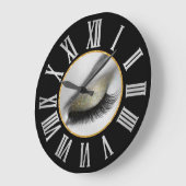 Grau Schwarz Silver Gray Roman Numbers Lash Große Wanduhr (Winkel)