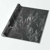 Grau Schwarz Silver Marble Shiny Glam Geschenkpapier (Ungerollt)