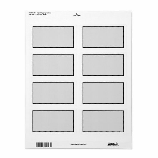 Grau-schwarz-Stitched Border Shipping Address Labe (Vorne)