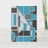 Grau Schwarz Türkis Abstrakte U-Bahn-Karte MCM Aus Karte (Vorderseite)