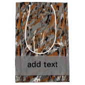 Grau, Schwarz und Karamelll Abstrakt Mittlere Geschenktüte (Vorderseite)