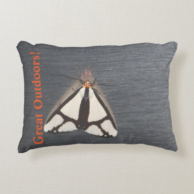 Grau schwarz und orange dekokissen (Vorderseite)