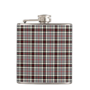 Grau, Schwarz und Rot Thompson Clan Formal Tartan Flachmann