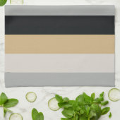 Grau, Schwarz und Tan Geschirrtuch (Gefaltet)