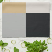 Grau, Schwarz und Tan Geschirrtuch (Gefaltet)