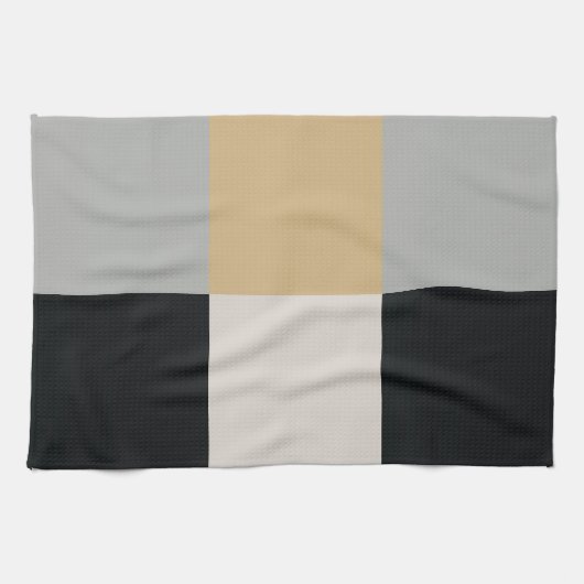Grau, Schwarz und Tan Geschirrtuch (Horizontal)