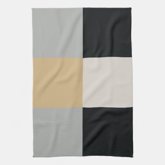 Grau, Schwarz und Tan Geschirrtuch (Vertikal)
