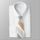 Grau, Schwarz und Tan Stripes Neck Tie Krawatte (Gebunden)
