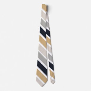 Grau, Schwarz und Tan Stripes Neck Tie Krawatte