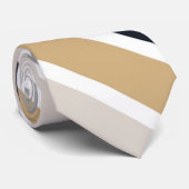 Grau, Schwarz und Tan Stripes Neck Tie Krawatte (Gerollt)